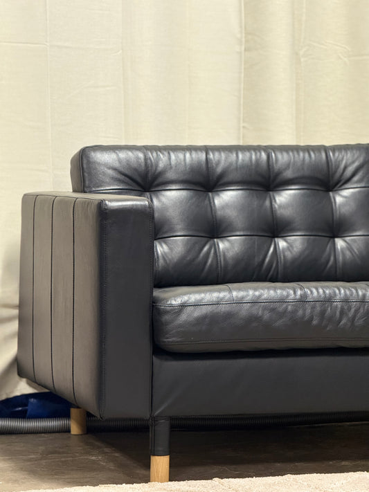 Black Leather Sectional