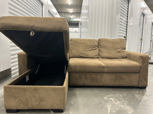 Brown Soft and Comfortable Sleeper Sofabed and Storage - FREE DELIVERY