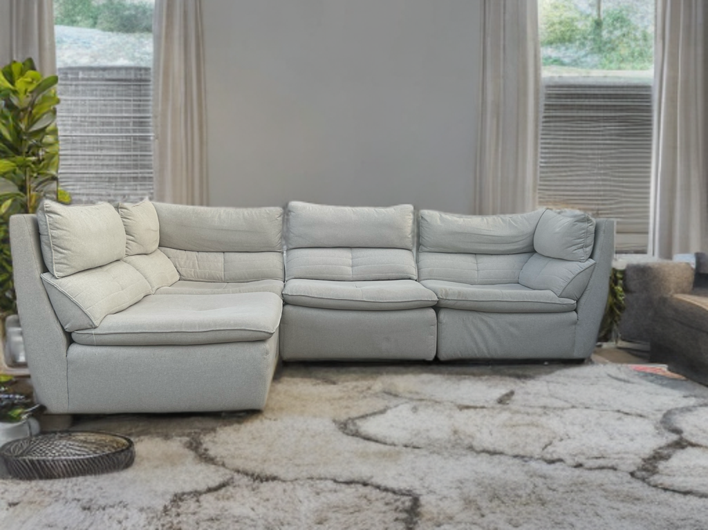 🛋️ Grey 4-Piece Modular Sectional Sofa – Versatile & Spacious