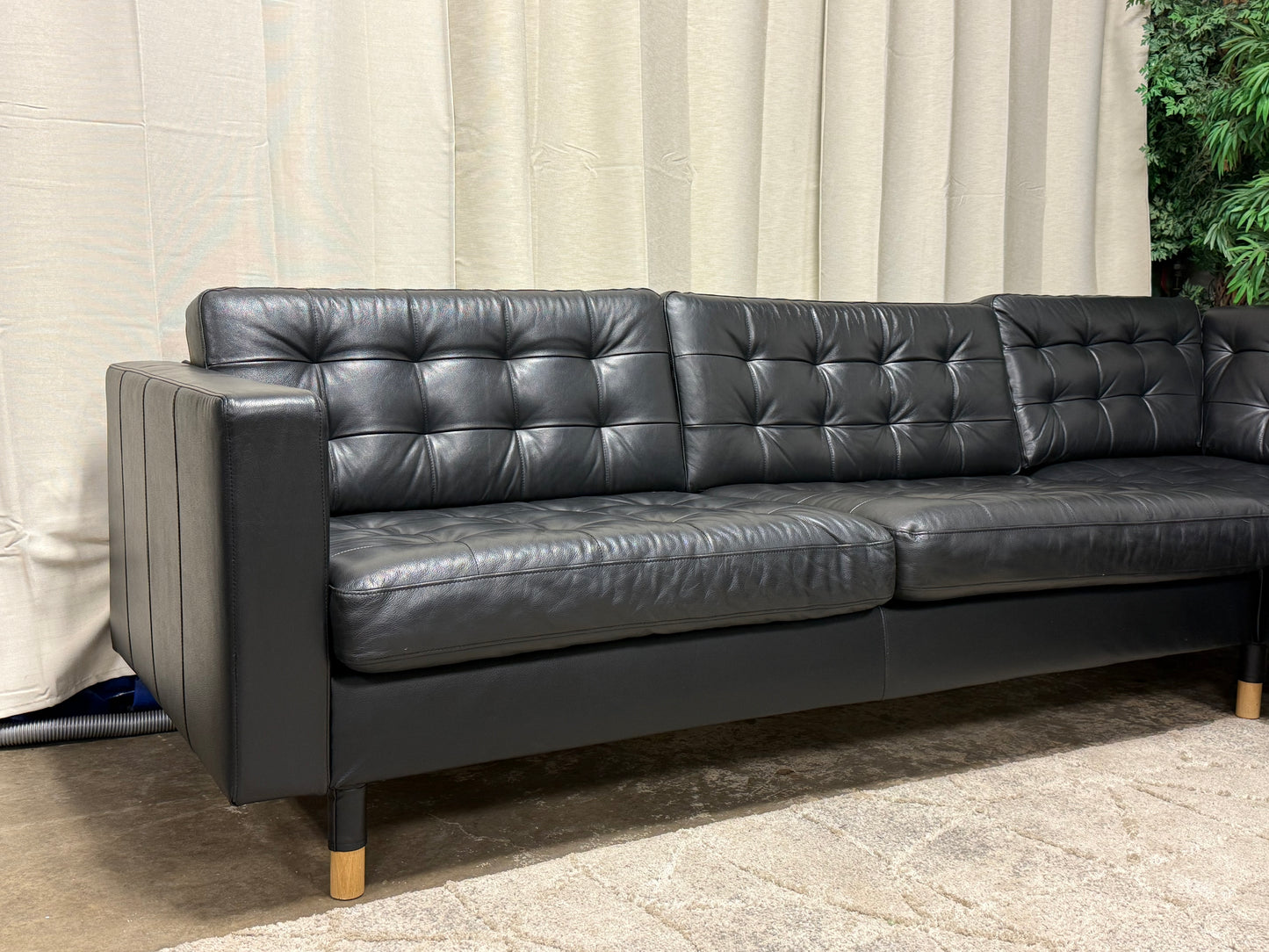 Black Leather Sectional