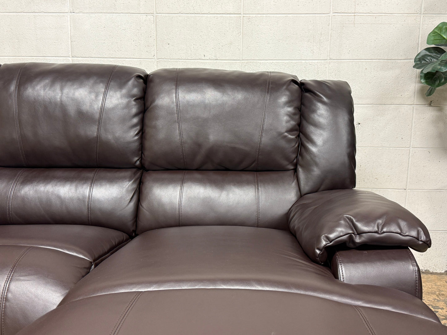 Brown Leather Sectional Recliner