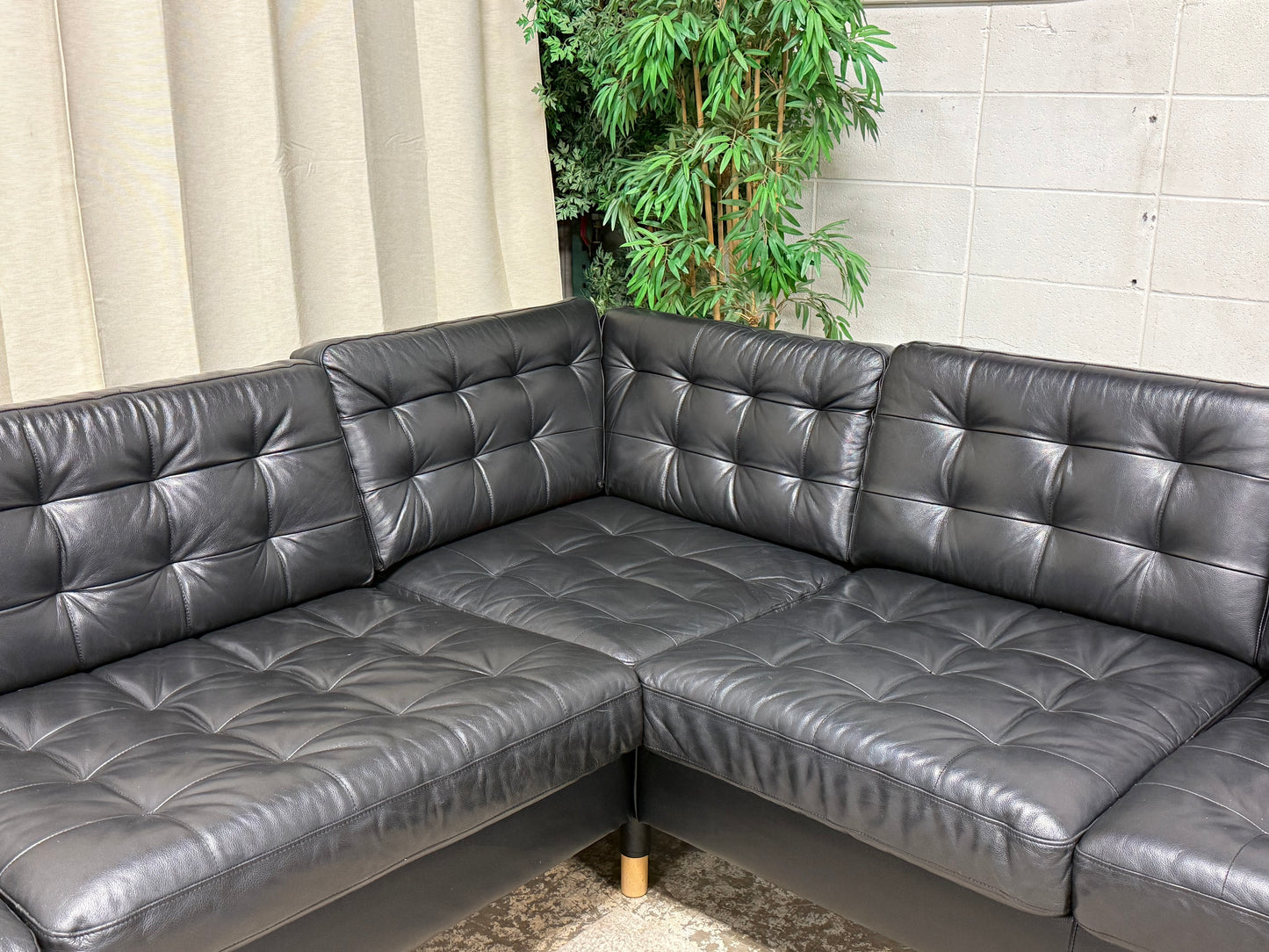Black Leather Sectional