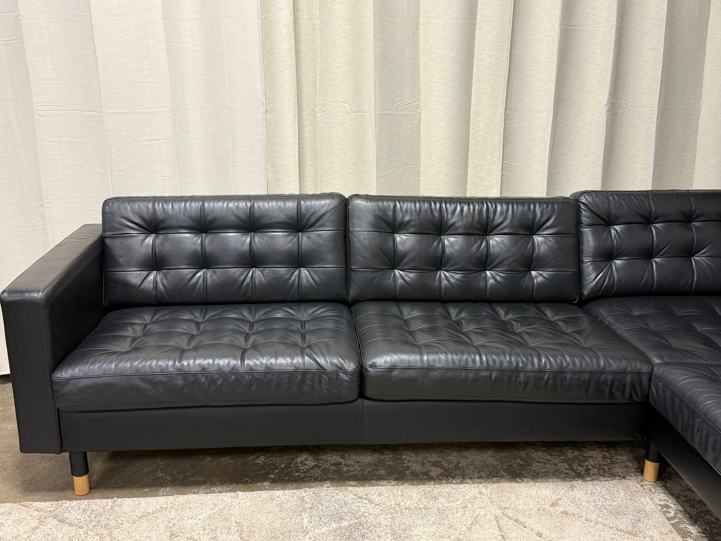 Black Leather Sectional