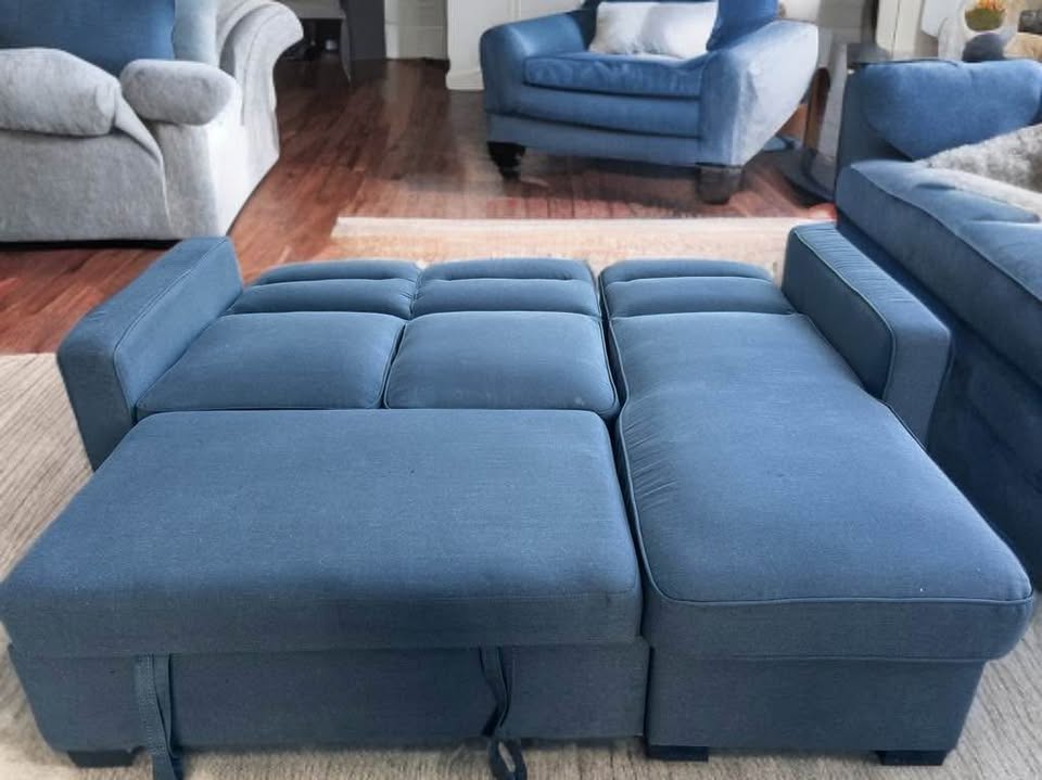Blue Sectional Sofabed & Storage