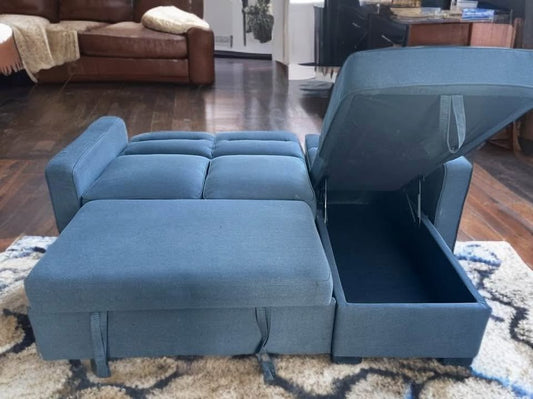 Blue Sectional Sofabed & Storage