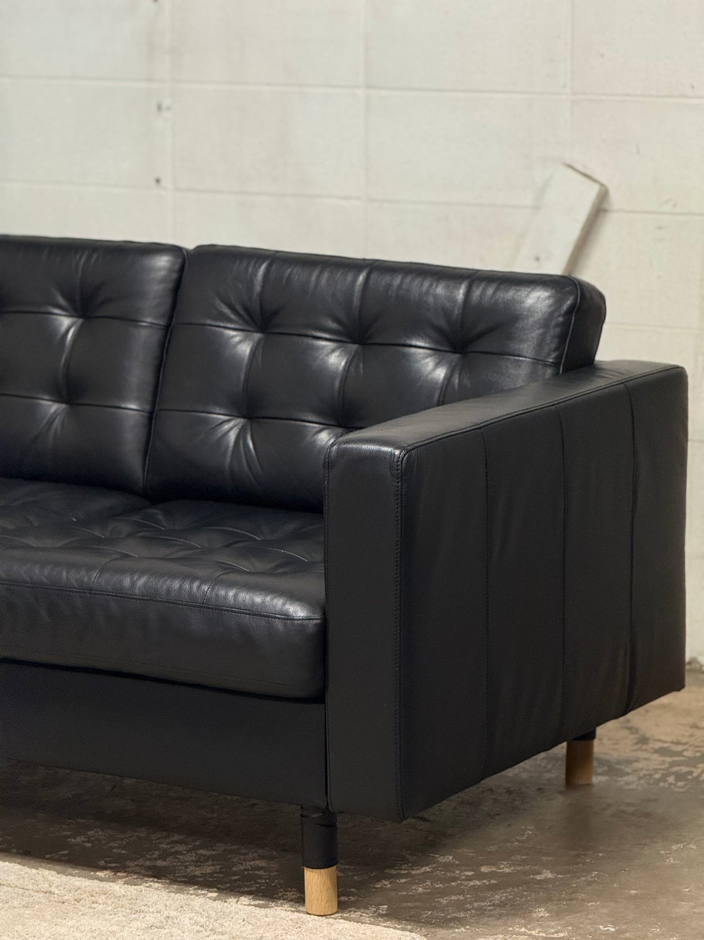 Black Leather Sectional