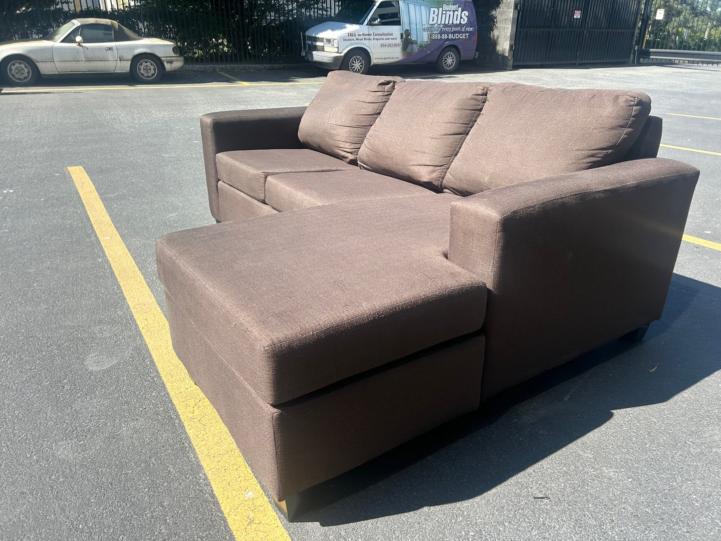 Comfortable Brown Reversible Chaise Sectional