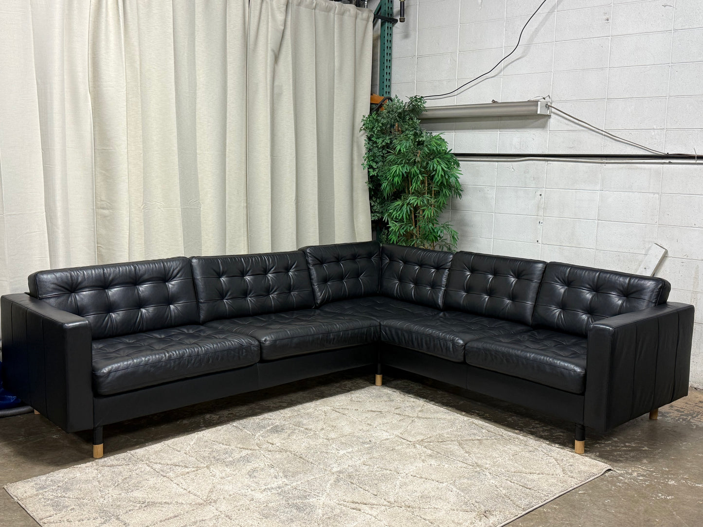 Black Leather Sectional