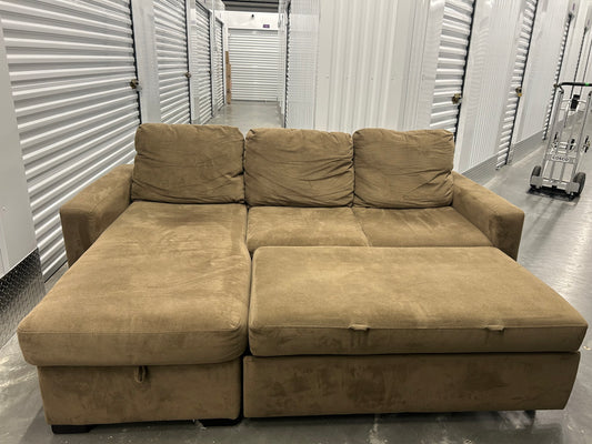 Brown Soft and Comfortable Sleeper Sofabed and Storage - FREE DELIVERY